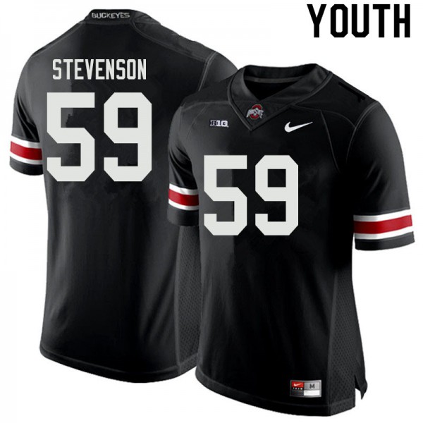 Ohio State Buckeyes #59 Zach Stevenson Youth Football Jersey Black OSU82047